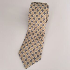 Pierre Cardin Geometric pale yellow squares Print Tie